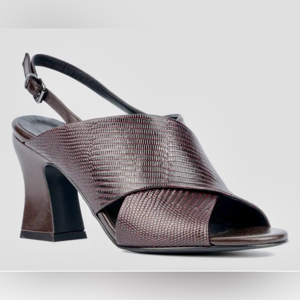 Aquatalia Catarina Leather Slingback Sandal 9.5 (Msrp $395) Deep Wine New